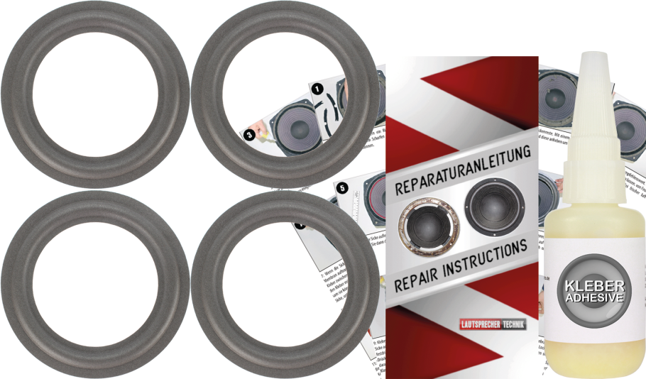 Quadral All-Craft AC 410 Speaker Surround Re-Foam Repair Kit - 4 Pieces Surrounds For Woofer